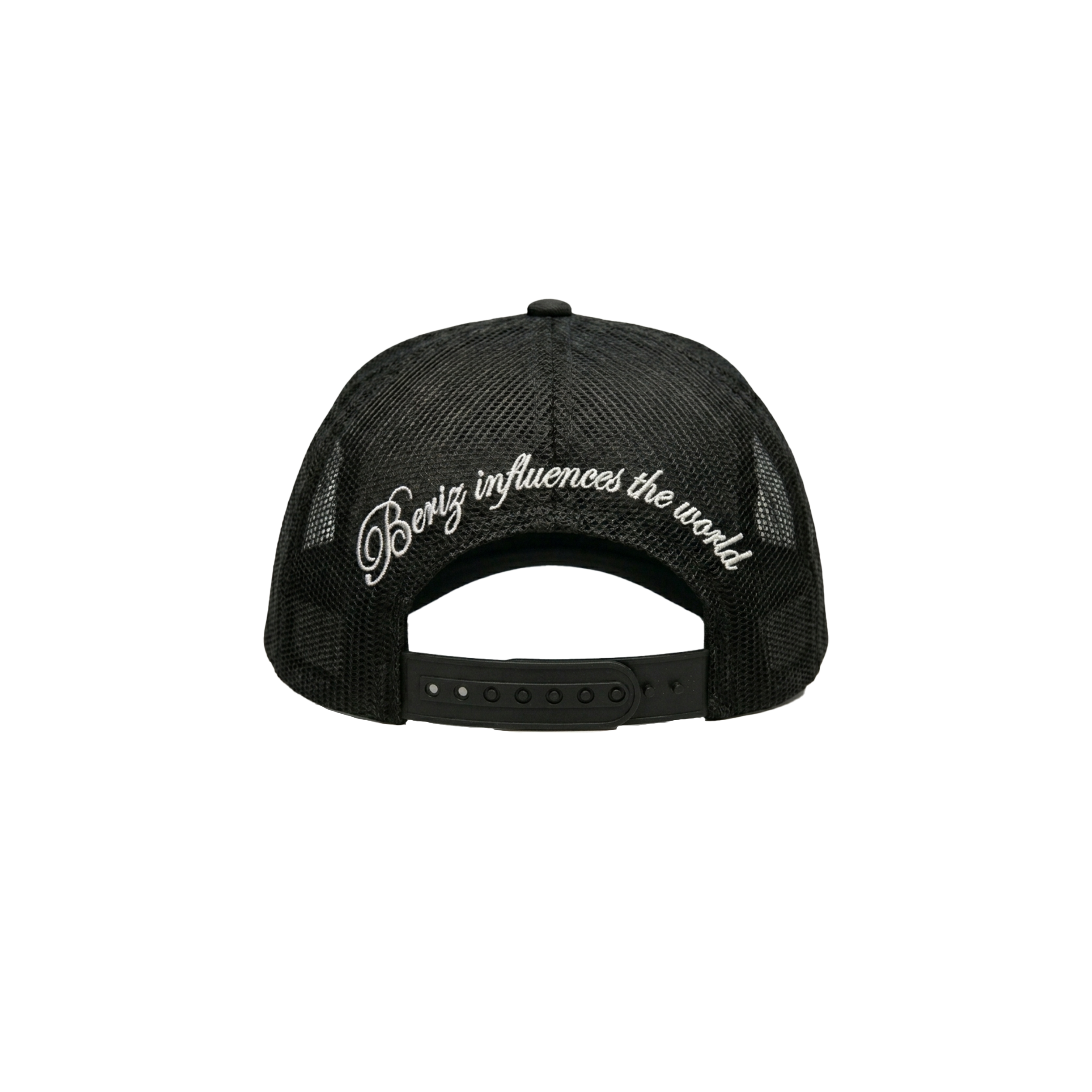 Casquette Nocturne avec logo brodée au dos "Beriz influences the worls" blanc vue de dos