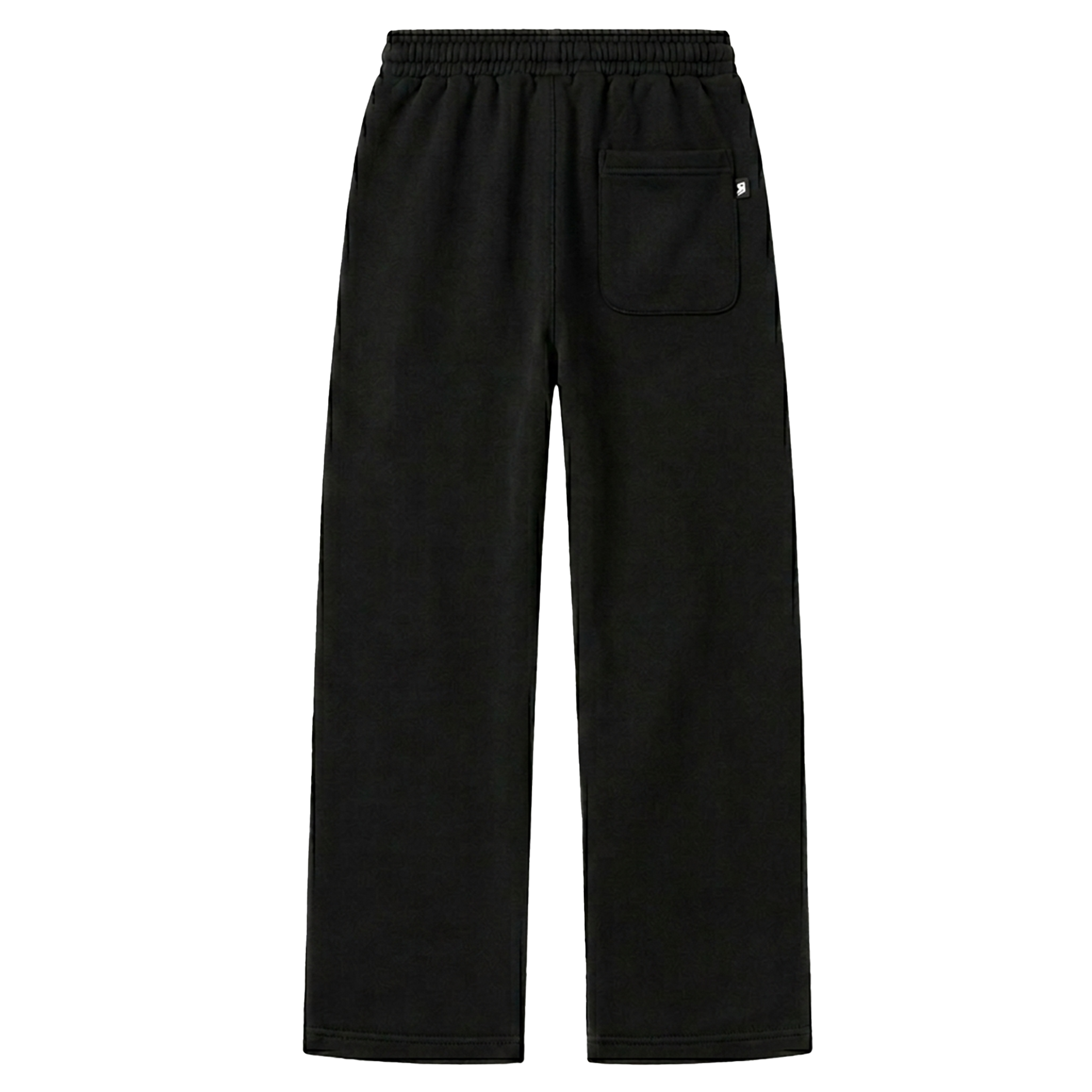 Pantalon de jogging noir de dos avec logo Badia sur la poche arrière droite